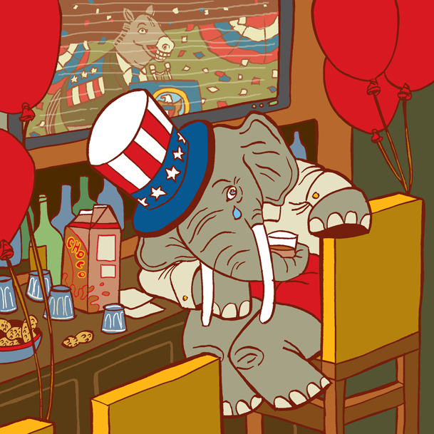 Post 2012 US Election blues, starring a sad GOP elephant